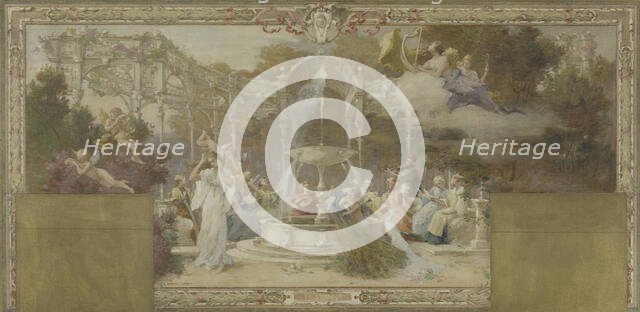 Sketch for the town hall of the 10th arrondissement of Paris: Hearing, between 1905 and 1908. Creator: Adrien Moreau-Neret.