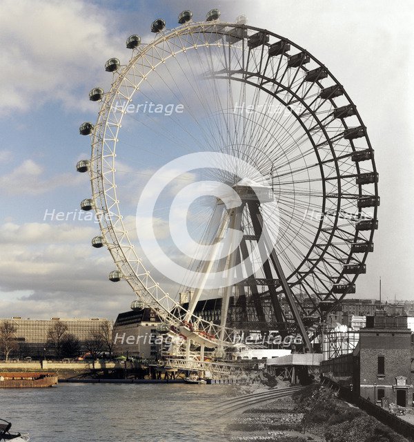 The London Eye and the Great Wheel at Earls Court, 2000. Artist: York & Son