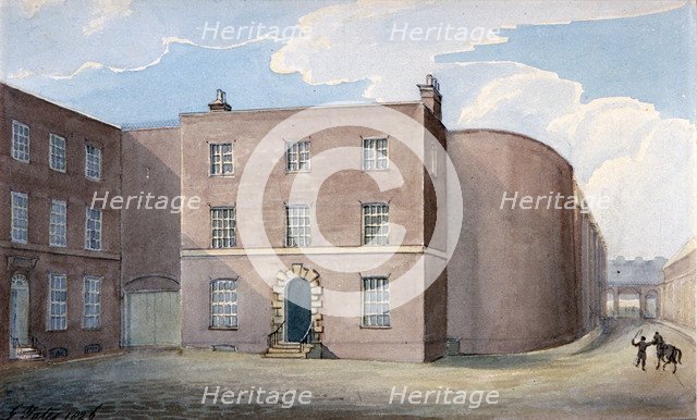 View of the entrance to King's Bench Prison, Southwark, London, 1826. Artist: G Yates