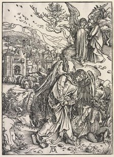 Revelation of St. John: Angel with the Key of the Bottomless Pit, 1511. Creator: Albrecht Dürer (German, 1471-1528).