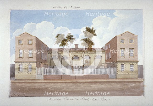 The Protestant Dissenters' School, Maze Pond, Bermondsey, London, 1825. Artist: G Yates