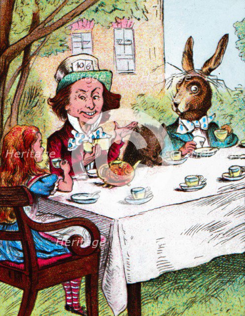 'Alice at the Mad Hatter's Tea Party', c1910. Artist: John Tenniel.