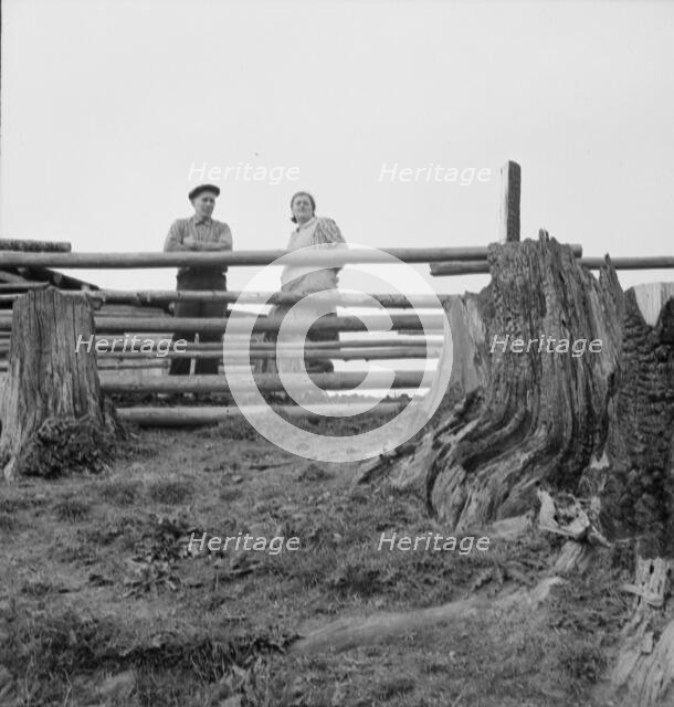 Possibly: Farm family in the cut-over land, Priest River Valley, Bonner County, Idaho, 1939. Creator: Dorothea Lange.