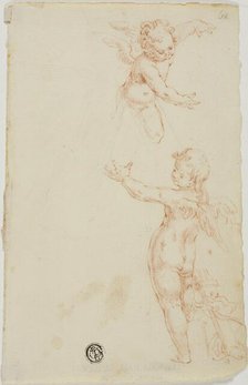 Two Winged Putti, One Flying, n.d. Creator: Unknown.