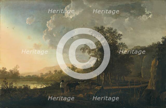Landscape with a Sunset, 1655. Creator: Aelbert Cuyp.