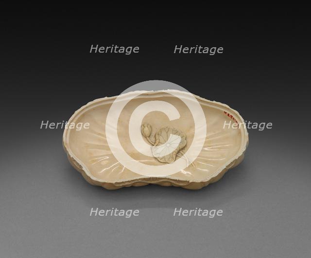 Box in Form of Lotus Leaf (lid), 1700s. Creator: Unknown.