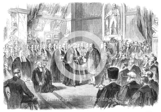 Garibaldi in England: presentation of the freedom of the City of London...at Guildhall, 1864. Creator: Unknown.