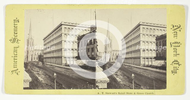 A.T. Stewart's Retail Store & Grace Church, New York, 1875/99. Creator: Unknown.