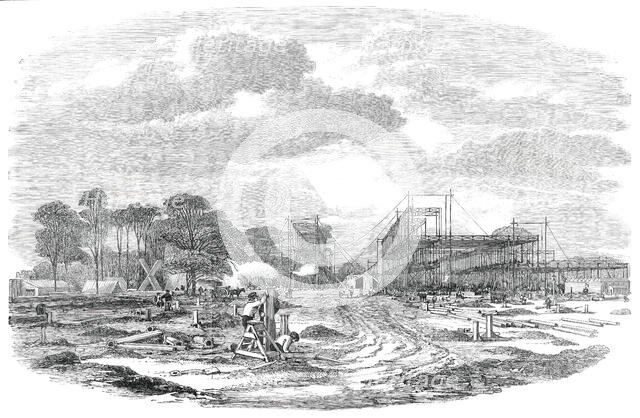 The Building in Hyde Park for the Great Exhibition of 1851 - General View of the Works, 1850. Creator: Unknown.