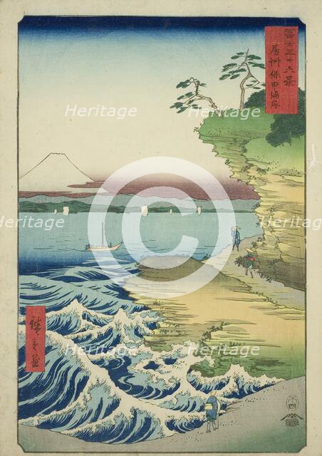 Hota Beach in Awa Province (Boshu Hota no kaigan), from the series "Thirty-six Views...,1858. Creator: Ando Hiroshige.