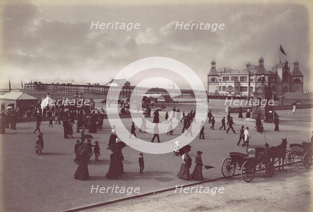 Rhyl. The Pavilion and Pier, 1870s. Creator: Francis Bedford.