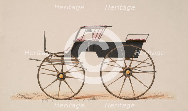Design for 4 seat Phaeton, no top (unnumbered), 1850-70. Creator: Brewster & Co.