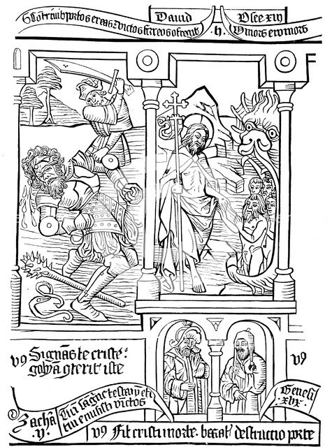 Page of Biblia Pauperum (Poor People's Bible), 15th century. Artist: Anon