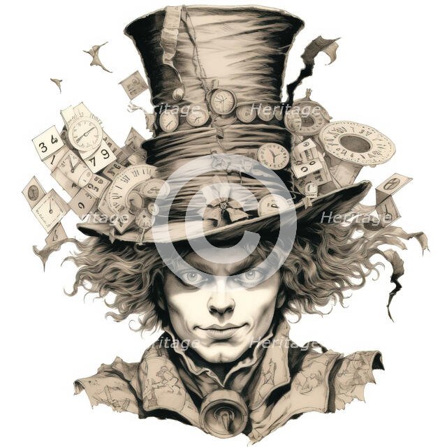 AI IMAGE - The Mad Hatter, from "Alice in Wonderland", 2023.  Creator: Heritage Images.