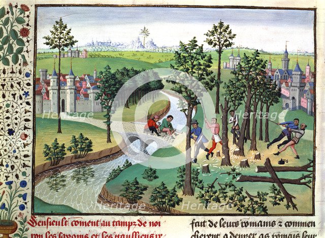 Building a road, 15th century. Artist: Unknown