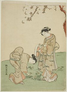 Gathering Spring Flowers, c. 1767. Creator: Suzuki Harunobu.