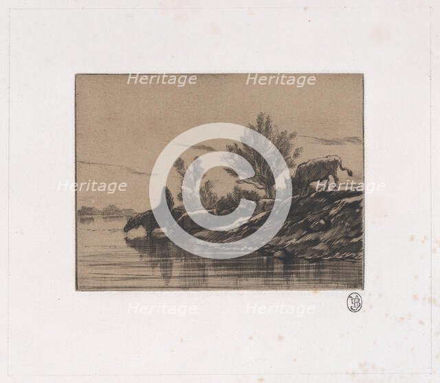 The Watering Hole, 1848. Creator: Charles Emile Jacque.