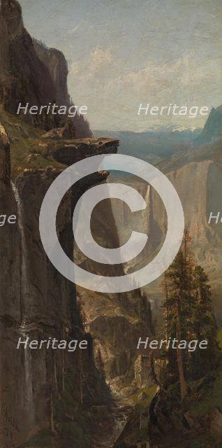 Yosemite Falls, from Glacier Point, 1879. Creator: William Keith.