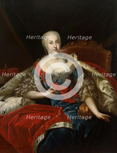Portrait of Johanna-Elizabeth, Electress of Anhalt-Zerbst', (1712-1760), c1746 Creator: Pesne, Antoine (1683-1757).