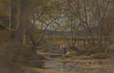 Girl by a brook, 1900-1910. Creator: Ferdinand Katona.