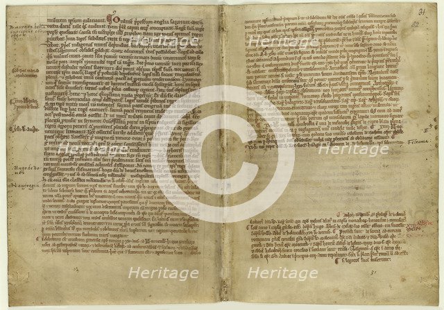 Verse account of Magna Carta in the Chronicle of Melrose Abbey, 1270s. Artist: Historical Document  