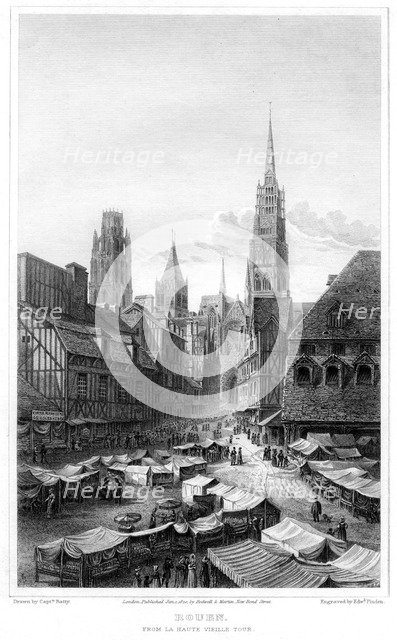 'Rouen, from La Haute Vieille Tour', 1820. Artist: Edward Finden