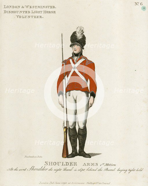 Dismounted volunteer of the London and Westminster Light Horse, 1798. Artist: Unknown.