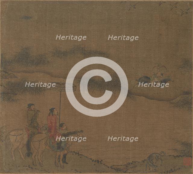 Three Horsemen Hunting Wild Geese, 960-1279. Creator: Unknown.