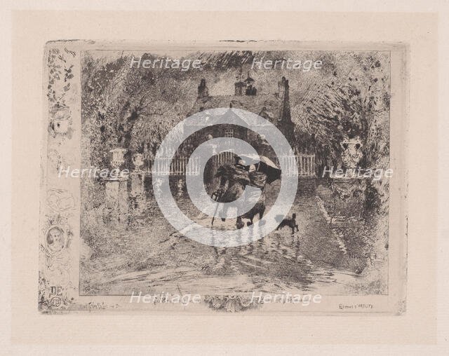 The Country Neighbors (Les Voisins de Campagne), 1860-98. Creator: Felix Hilaire Buhot.