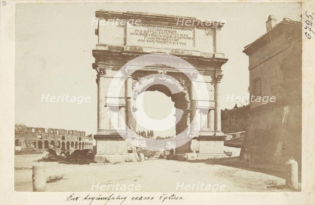 The Triumphal Arch of Emperor Titus from the northwest, Rome, between 1870-1880.  Creator: Unknown.