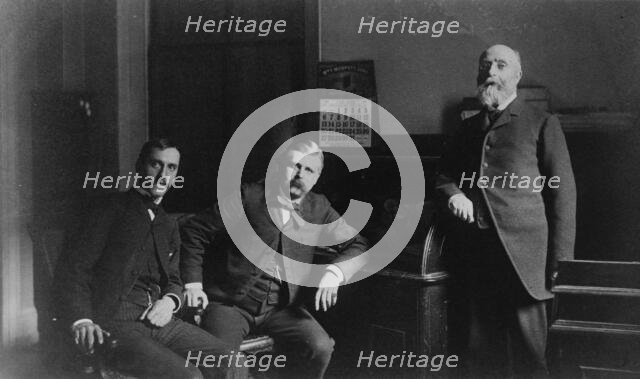 Three Treasury Department employees, Mr. Steele(?) and two other men..., between 1884 and 1930. Creator: Frances Benjamin Johnston.