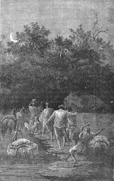 'Fording the Bakhoy; Journey from the Senegal to the Niger', 1875. Creator: Unknown.