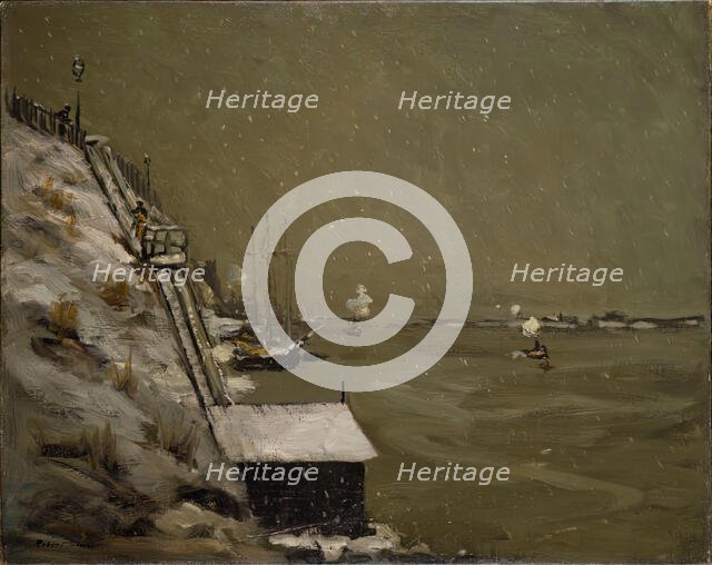 East River Embankment, Winter, 1900. Creator: Robert Henri.