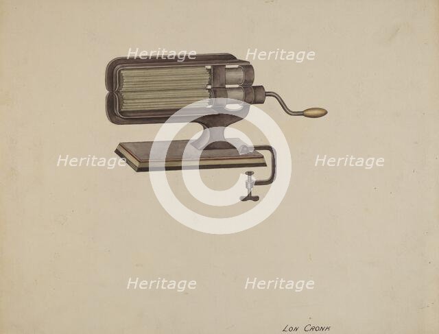 Fluting Iron, 1935/1942. Creator: Lon Cronk.