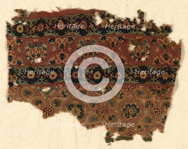 Fragment (Furnishing Fabric), Persia, Middle of the 8th century, Umayyad Dynasty (661-750). Creator: Unknown.