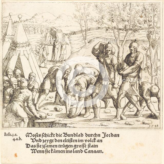 The Twelve Stones, and the Waters of the Jordan are Divided, 1548. Creator: Augustin Hirschvogel.