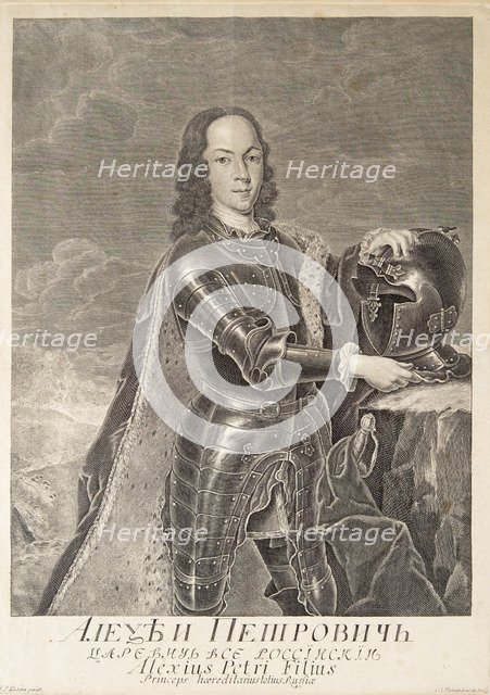Portrait of Tsarevich Alexei Petrovich of Russia (1690-1718), c. 1740. Artist: Wortmann, Christian Albrecht (1680-1760)