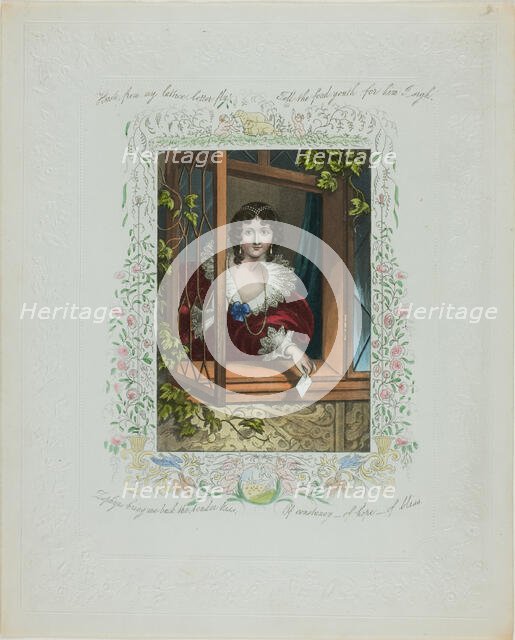 Haste From My Lattice, Letter Fly! (valentine), c. 1850. Creator: Unknown.
