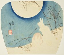 Rabbits in moonlight, c. 1849/52. Creator: Ando Hiroshige.