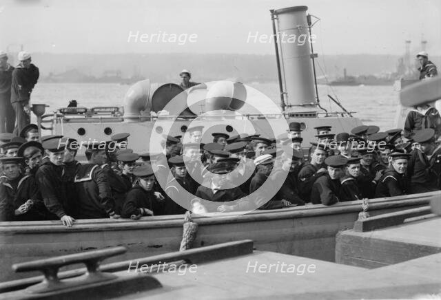 Sailors going to USS Arkansas, between c1910 and c1915. Creator: Bain News Service.