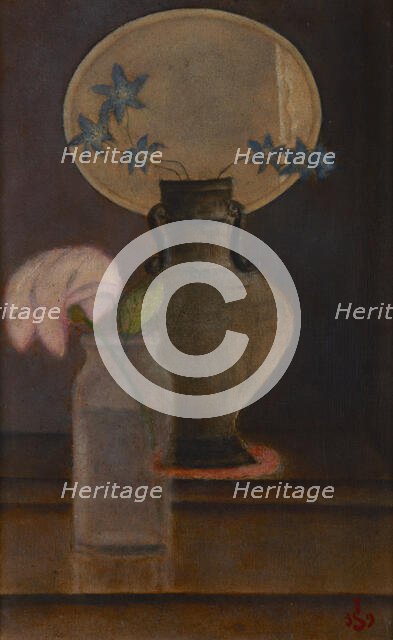 Larkspurs and a Rose, 1932. Creator: Jan Spychalski.