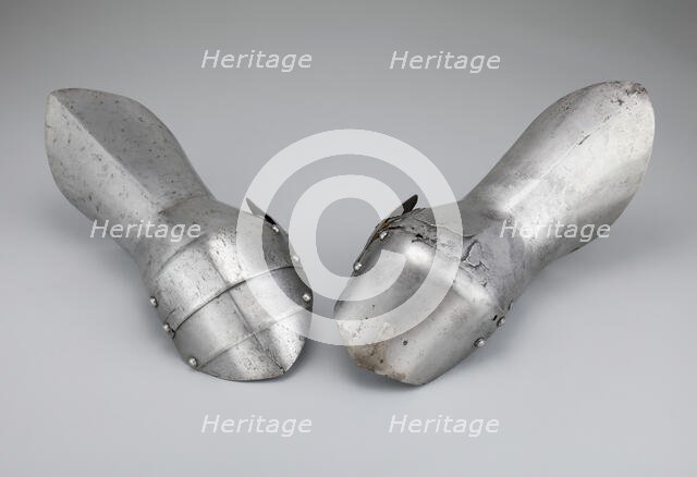 Pair of Mitten Gauntlets, Italy, c. 1480 and 19th century in 15th century style. Creator: Unknown.