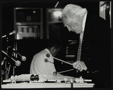 Peter Appleyard playing the vibraphone at The Fairway, Welwyn Garden City, Hertfordshire, 1999. Artist: Denis Williams