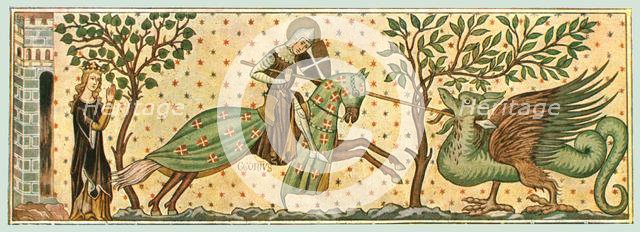 Wall painting in the Church of St Gieri, Rhazuns, Grisons, Switzerland, (1928). Creator: Unknown.