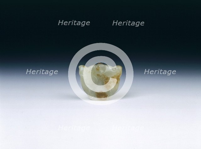 White jade tiger mask, Western Han dynasty, China, 206 BC-8 AD. Artist: Unknown