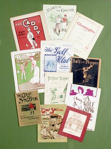 Sheet music scores with golfing theme, c1900-c1930. Artist: Unknown