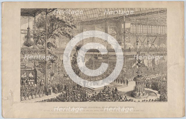 The Opening of the Great Industrial Exhibition of All Nations, by Her Most Gracious Majest..., 1851. Creator: George Cruikshank.