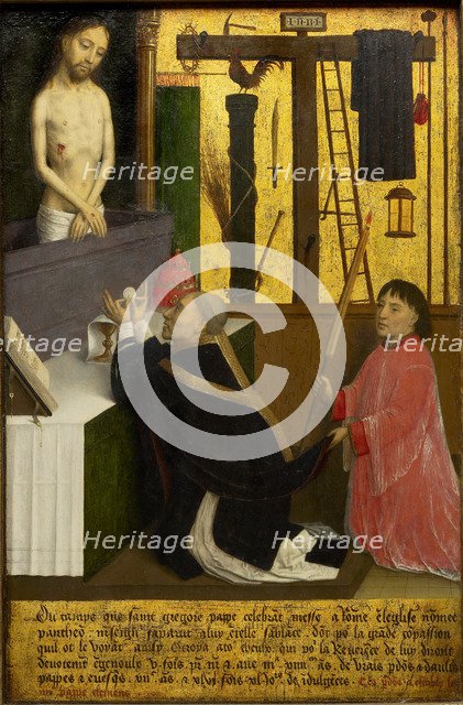 The Mass of Saint Gregory, ca 1460. Artist: Marmion, Simon (ca 1425-1489)