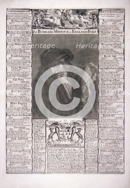 'The Bubblers' Mirrour, or England's Folly', 1720. Artist: Anon
