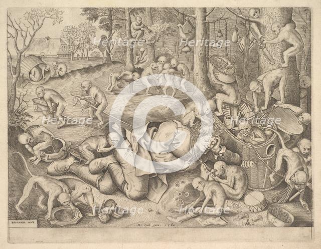 The Merchant Robbed by Monkeys, 1562. Creators: Pieter van der Heyden, Pieter Bruegel the Elder.
